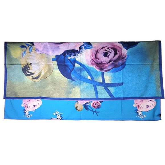 NWT Double Sided Silk Scarf 53"x53" Large Square Shawl Wrap SJJL 3243 - Picture 10 of 10